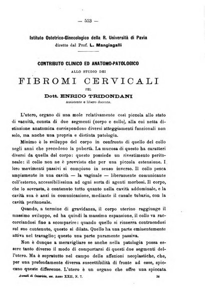 Annali di ostetricia e ginecologia