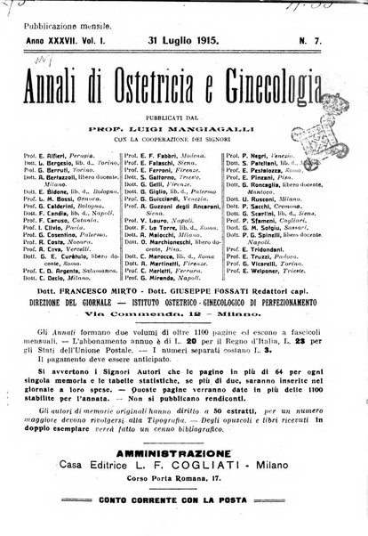 Annali di ostetricia e ginecologia