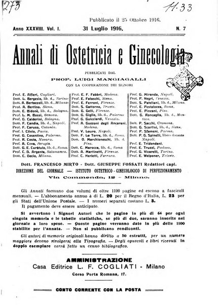 Annali di ostetricia e ginecologia