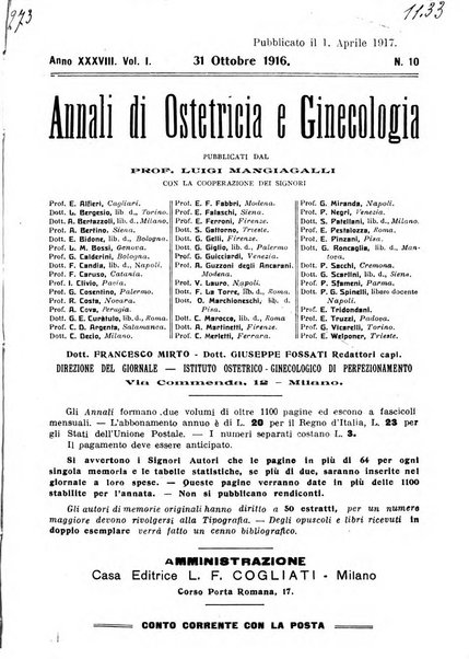 Annali di ostetricia e ginecologia