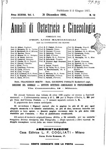 Annali di ostetricia e ginecologia