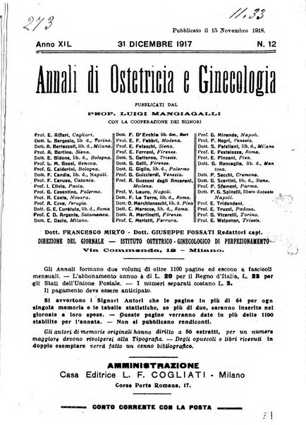 Annali di ostetricia e ginecologia