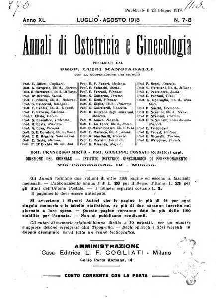 Annali di ostetricia e ginecologia