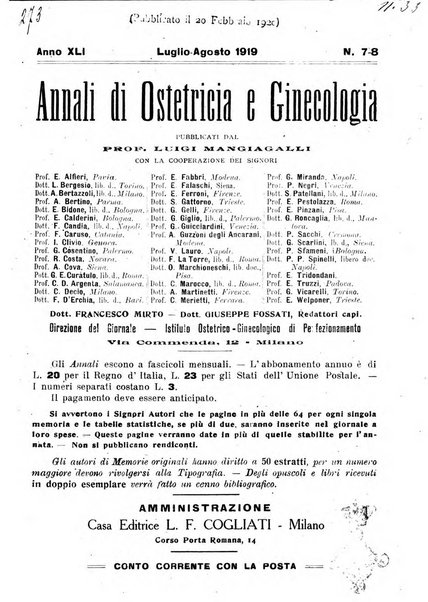 Annali di ostetricia e ginecologia