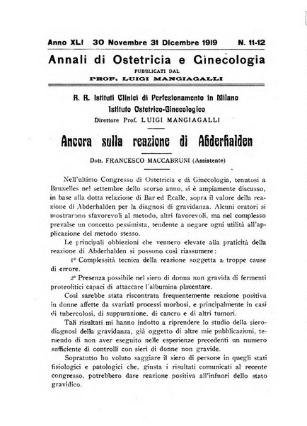 Annali di ostetricia e ginecologia