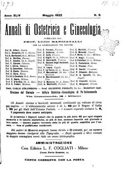 Annali di ostetricia e ginecologia