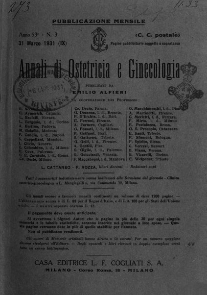 Annali di ostetricia e ginecologia