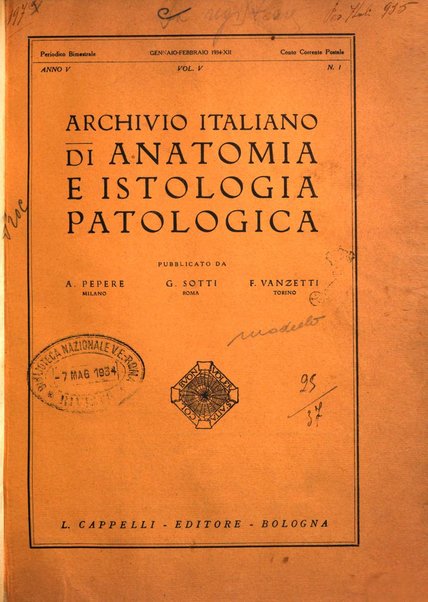 Archivio italiano di anatomia e istologia patologica