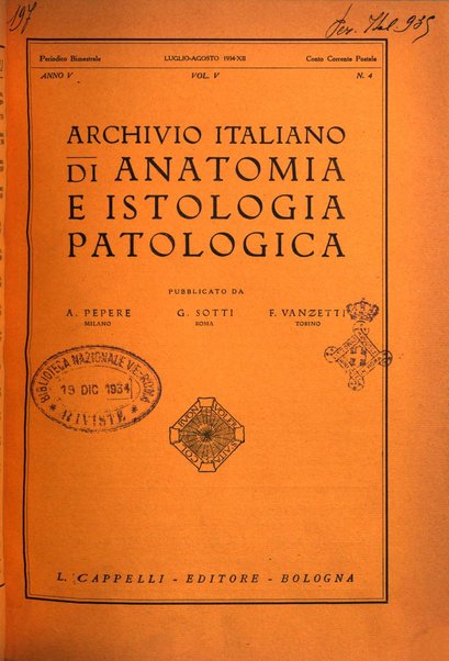 Archivio italiano di anatomia e istologia patologica