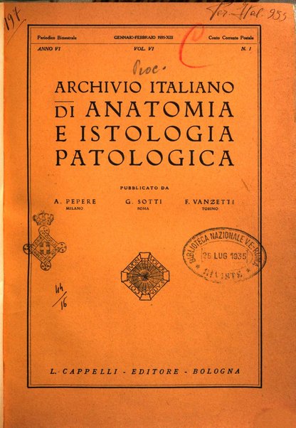 Archivio italiano di anatomia e istologia patologica