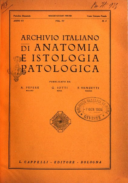 Archivio italiano di anatomia e istologia patologica