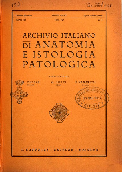 Archivio italiano di anatomia e istologia patologica