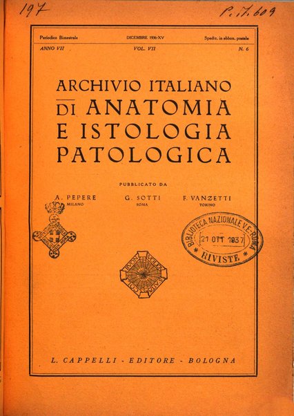 Archivio italiano di anatomia e istologia patologica