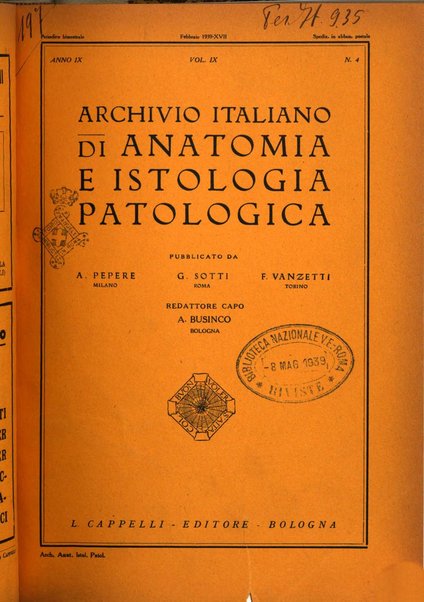 Archivio italiano di anatomia e istologia patologica