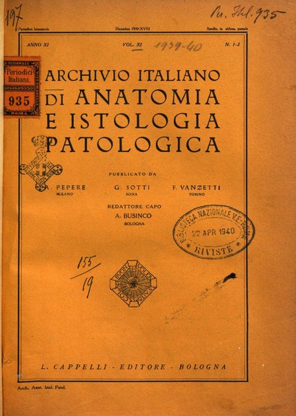 Archivio italiano di anatomia e istologia patologica