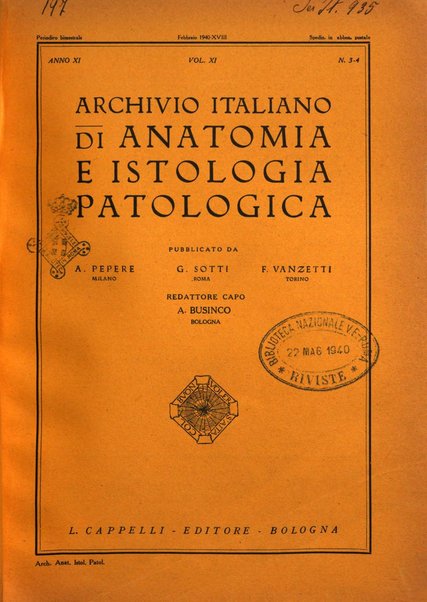 Archivio italiano di anatomia e istologia patologica