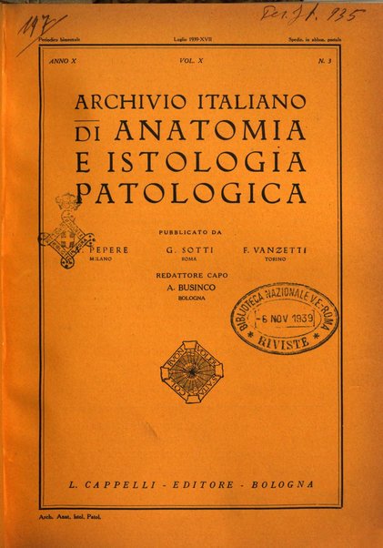 Archivio italiano di anatomia e istologia patologica