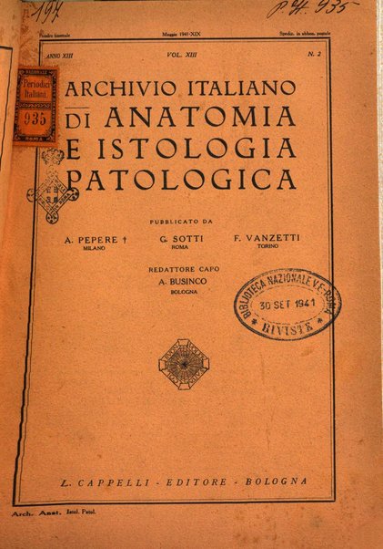 Archivio italiano di anatomia e istologia patologica