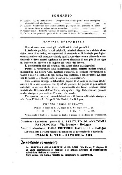 Archivio italiano di anatomia e istologia patologica