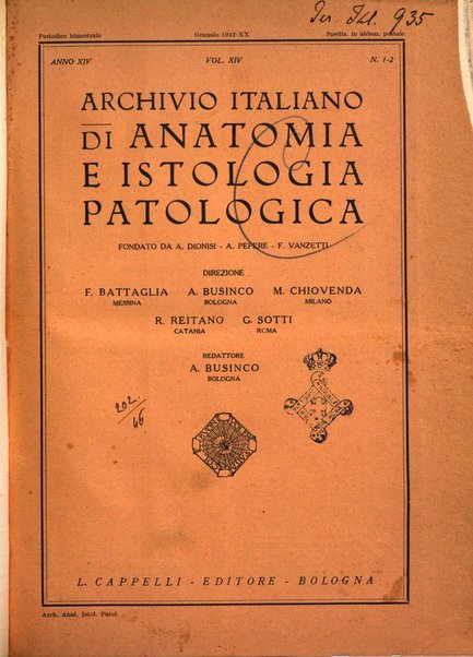 Archivio italiano di anatomia e istologia patologica