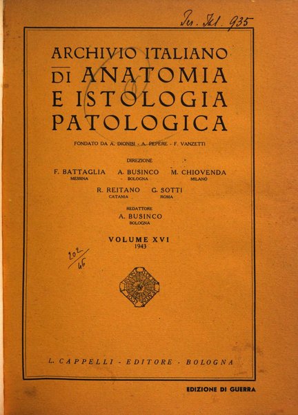 Archivio italiano di anatomia e istologia patologica