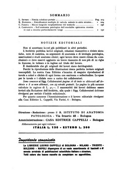 Archivio italiano di anatomia e istologia patologica