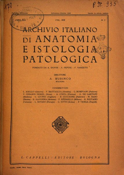 Archivio italiano di anatomia e istologia patologica