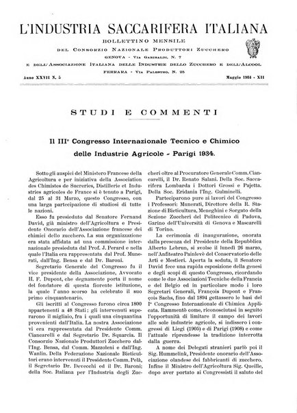 L'industria saccarifera italiana Bollettino mensile del Consorzio nazionale produttori zucchero e dell'Associazione italiana delle industrie dello zucchero e dell'alcool