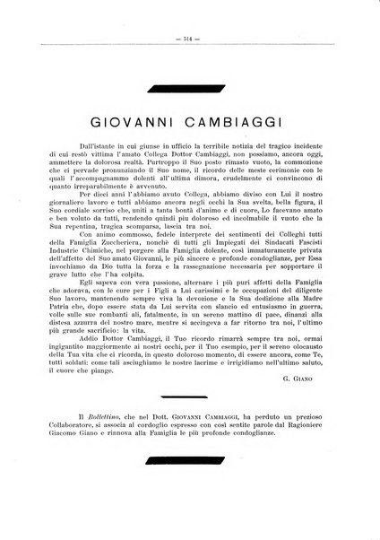 L'industria saccarifera italiana Bollettino mensile del Consorzio nazionale produttori zucchero e dell'Associazione italiana delle industrie dello zucchero e dell'alcool