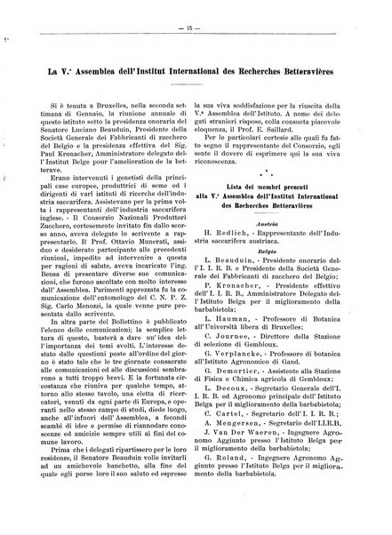 L'industria saccarifera italiana Bollettino mensile del Consorzio nazionale produttori zucchero e dell'Associazione italiana delle industrie dello zucchero e dell'alcool