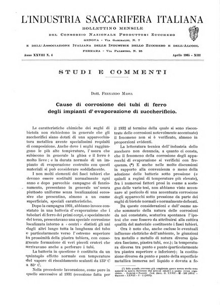 L'industria saccarifera italiana Bollettino mensile del Consorzio nazionale produttori zucchero e dell'Associazione italiana delle industrie dello zucchero e dell'alcool