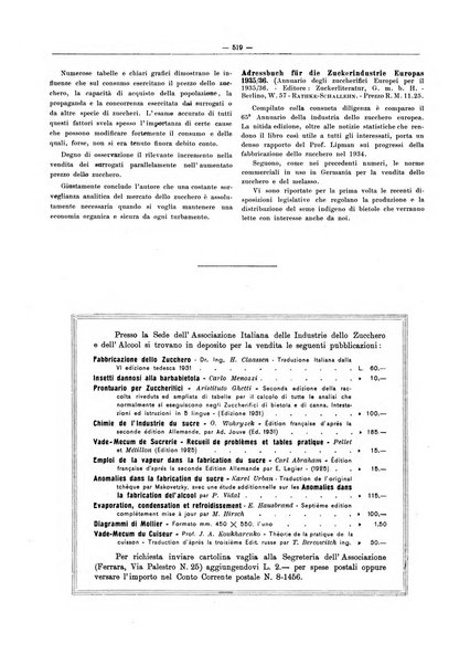 L'industria saccarifera italiana Bollettino mensile del Consorzio nazionale produttori zucchero e dell'Associazione italiana delle industrie dello zucchero e dell'alcool