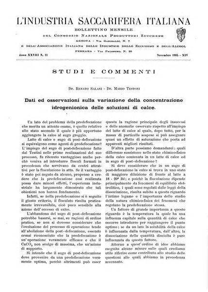 L'industria saccarifera italiana Bollettino mensile del Consorzio nazionale produttori zucchero e dell'Associazione italiana delle industrie dello zucchero e dell'alcool