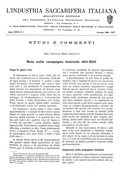 L'industria saccarifera italiana Bollettino mensile del Consorzio nazionale produttori zucchero e dell'Associazione italiana delle industrie dello zucchero e dell'alcool