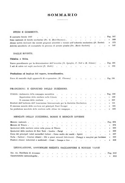 L'industria saccarifera italiana Bollettino mensile del Consorzio nazionale produttori zucchero e dell'Associazione italiana delle industrie dello zucchero e dell'alcool