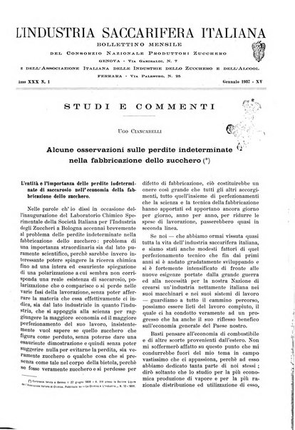 L'industria saccarifera italiana Bollettino mensile del Consorzio nazionale produttori zucchero e dell'Associazione italiana delle industrie dello zucchero e dell'alcool