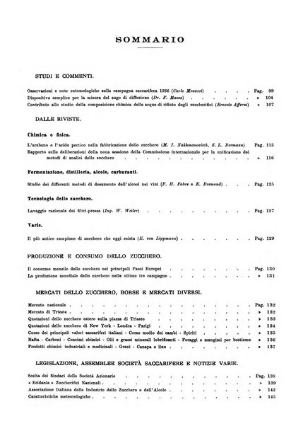 L'industria saccarifera italiana Bollettino mensile del Consorzio nazionale produttori zucchero e dell'Associazione italiana delle industrie dello zucchero e dell'alcool