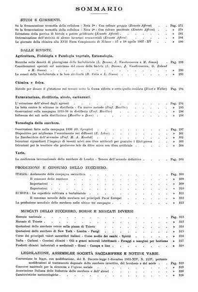 L'industria saccarifera italiana Bollettino mensile del Consorzio nazionale produttori zucchero e dell'Associazione italiana delle industrie dello zucchero e dell'alcool