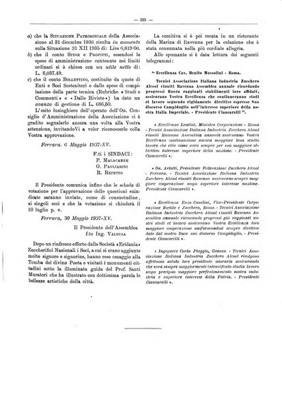 L'industria saccarifera italiana Bollettino mensile del Consorzio nazionale produttori zucchero e dell'Associazione italiana delle industrie dello zucchero e dell'alcool