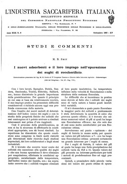 L'industria saccarifera italiana Bollettino mensile del Consorzio nazionale produttori zucchero e dell'Associazione italiana delle industrie dello zucchero e dell'alcool