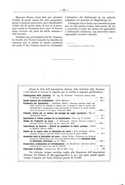 L'industria saccarifera italiana Bollettino mensile del Consorzio nazionale produttori zucchero e dell'Associazione italiana delle industrie dello zucchero e dell'alcool