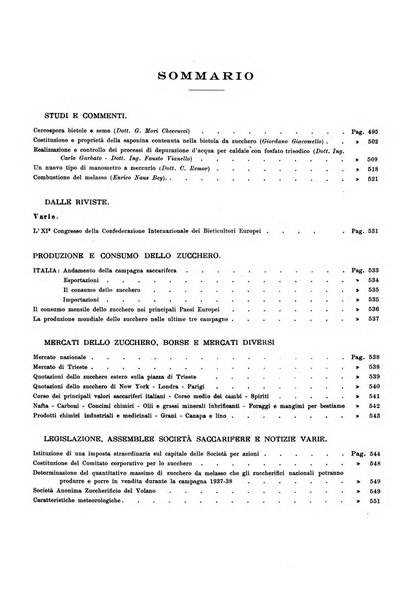 L'industria saccarifera italiana Bollettino mensile del Consorzio nazionale produttori zucchero e dell'Associazione italiana delle industrie dello zucchero e dell'alcool