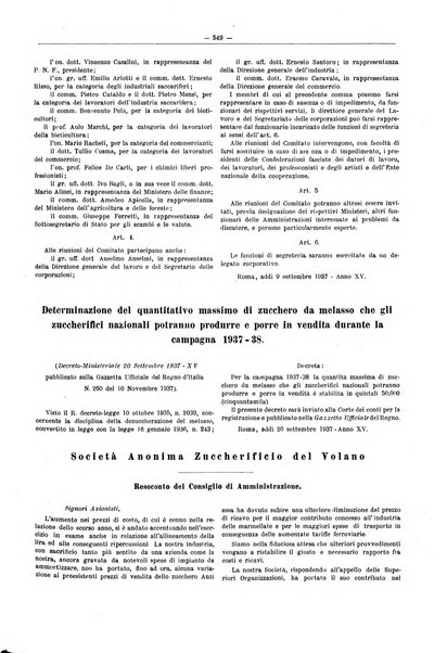 L'industria saccarifera italiana Bollettino mensile del Consorzio nazionale produttori zucchero e dell'Associazione italiana delle industrie dello zucchero e dell'alcool