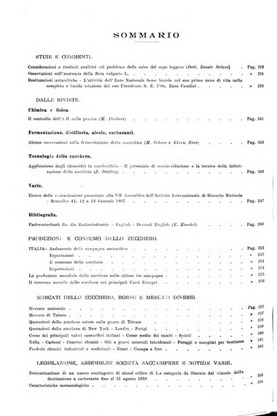 L'industria saccarifera italiana Bollettino mensile del Consorzio nazionale produttori zucchero e dell'Associazione italiana delle industrie dello zucchero e dell'alcool