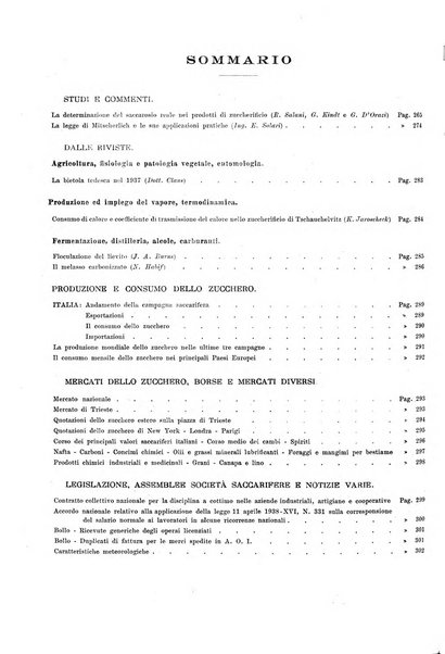 L'industria saccarifera italiana Bollettino mensile del Consorzio nazionale produttori zucchero e dell'Associazione italiana delle industrie dello zucchero e dell'alcool