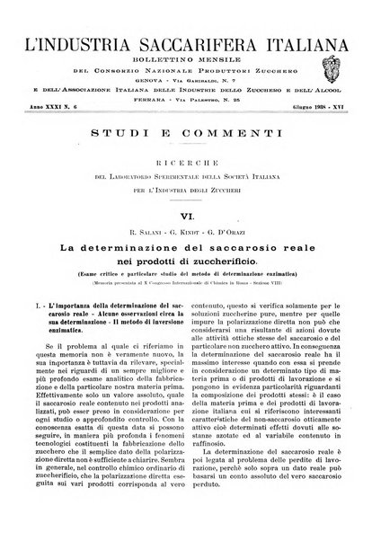 L'industria saccarifera italiana Bollettino mensile del Consorzio nazionale produttori zucchero e dell'Associazione italiana delle industrie dello zucchero e dell'alcool