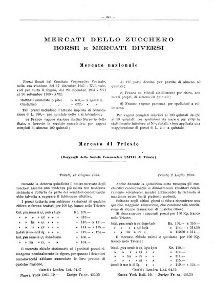 L'industria saccarifera italiana Bollettino mensile del Consorzio nazionale produttori zucchero e dell'Associazione italiana delle industrie dello zucchero e dell'alcool