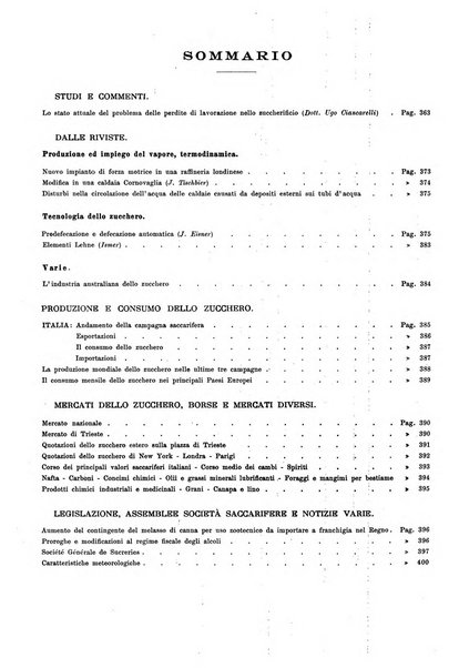 L'industria saccarifera italiana Bollettino mensile del Consorzio nazionale produttori zucchero e dell'Associazione italiana delle industrie dello zucchero e dell'alcool