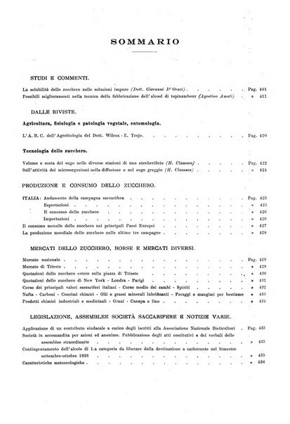 L'industria saccarifera italiana Bollettino mensile del Consorzio nazionale produttori zucchero e dell'Associazione italiana delle industrie dello zucchero e dell'alcool