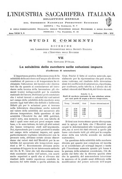 L'industria saccarifera italiana Bollettino mensile del Consorzio nazionale produttori zucchero e dell'Associazione italiana delle industrie dello zucchero e dell'alcool